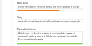 Meta title e meta description ottimizzazione